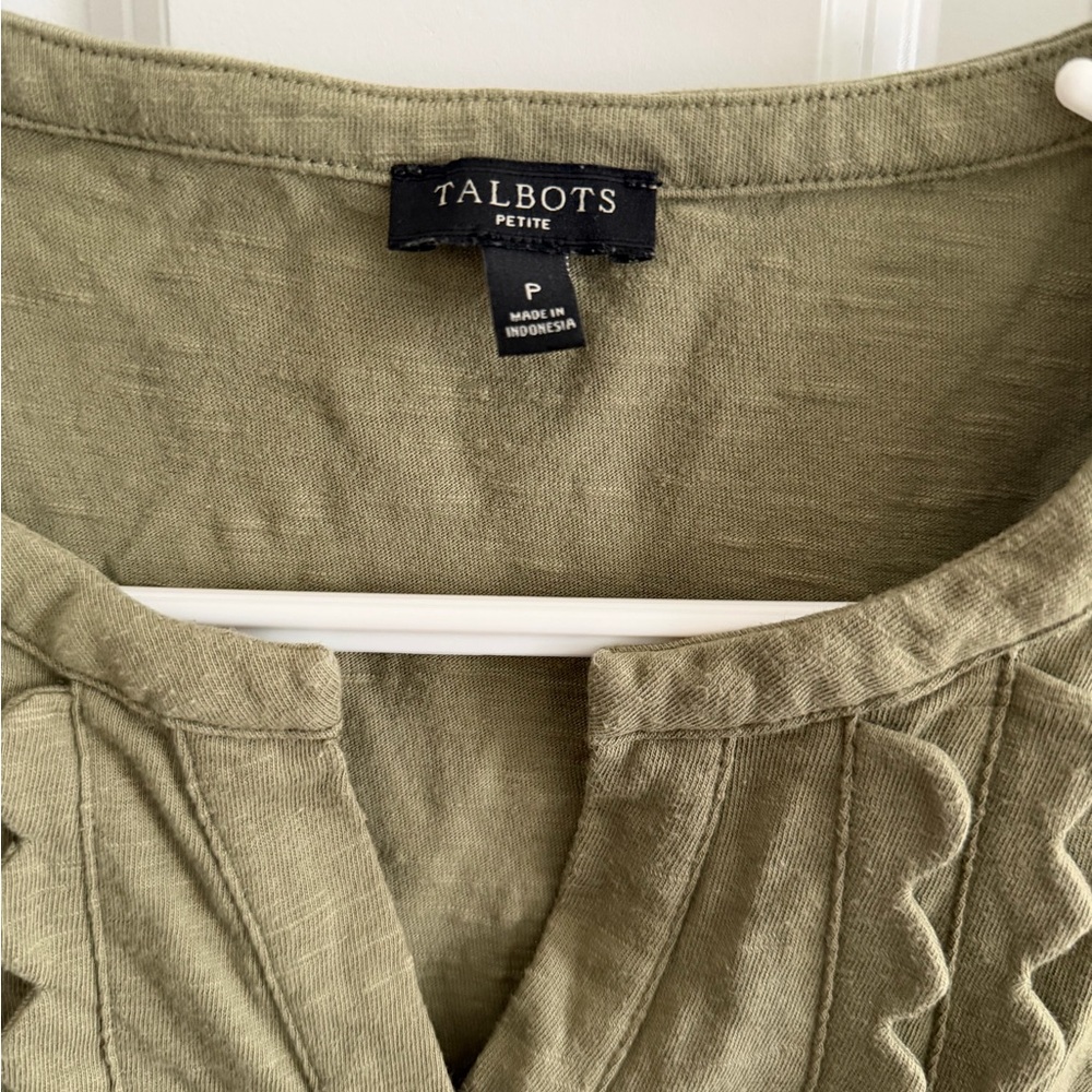 Talbots Olive Green Sleeveless Blouse - Picture 2 of 2